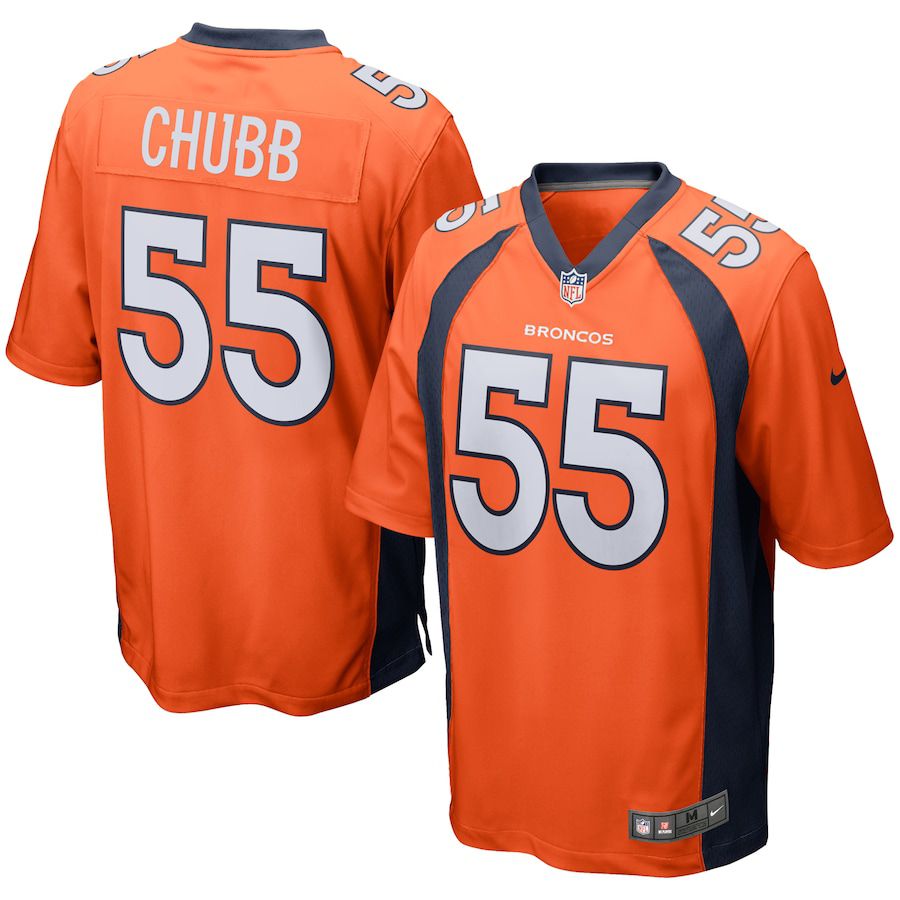 Men Denver Broncos #55 Bradley Chubb Nike Orange Game Player NFL Jersey->denver broncos->NFL Jersey